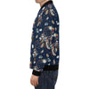 Feather Dream Catcher Blue Boho Pattern Print Men's Bomber Jacket-grizzshop