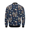 Feather Dream Catcher Blue Boho Pattern Print Men's Bomber Jacket-grizzshop