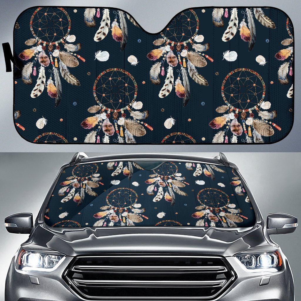 Feather Dream Catcher Boho Car Sun Shade-grizzshop