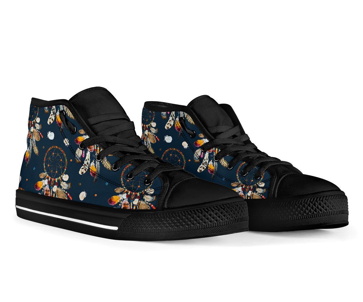 Feather Dream Catcher Boho Men Women's High Top Shoes-grizzshop