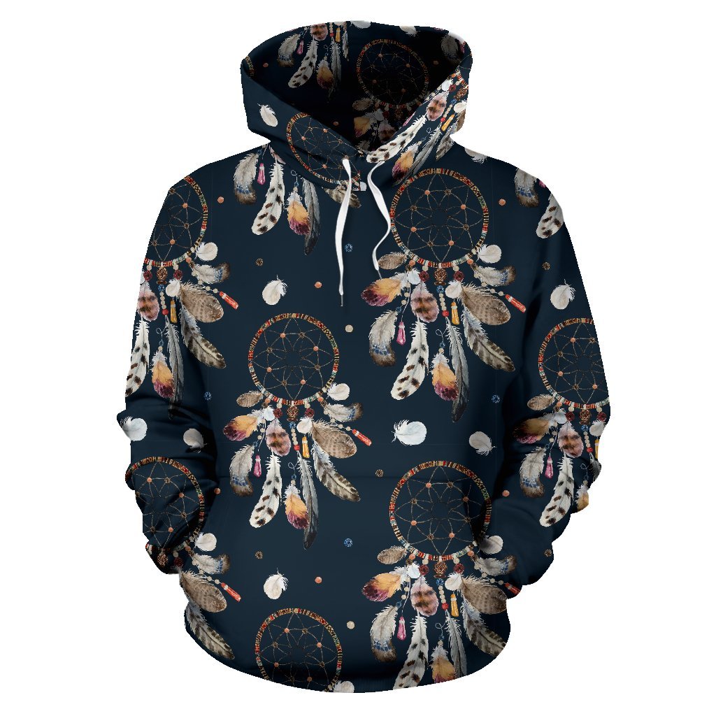 Feather Dream Catcher Boho Pattern Print Women Men Pullover Hoodie-grizzshop