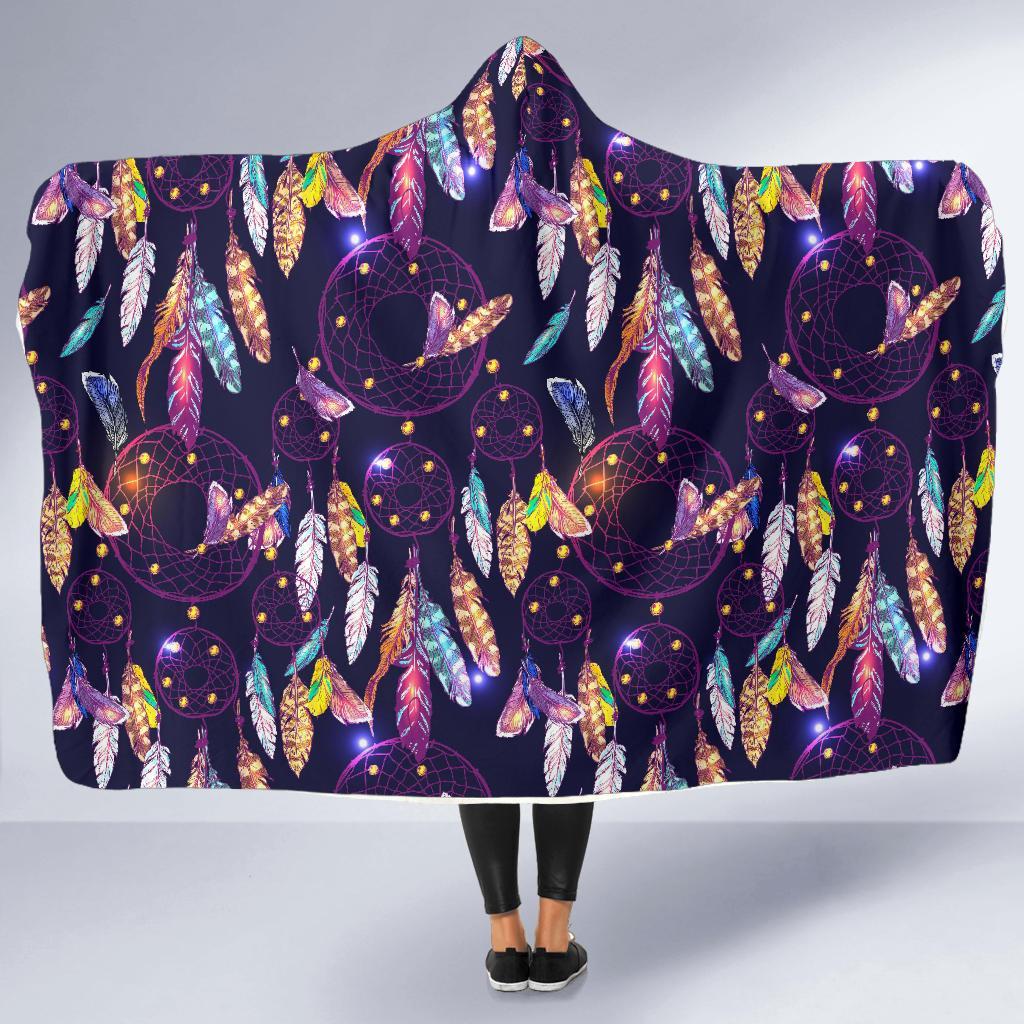 Feather Dream Catcher Vintage Hooded Blanket-grizzshop