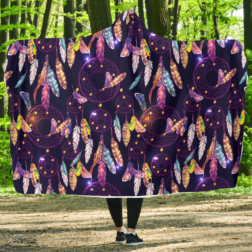 Feather Dream Catcher Vintage Hooded Blanket-grizzshop