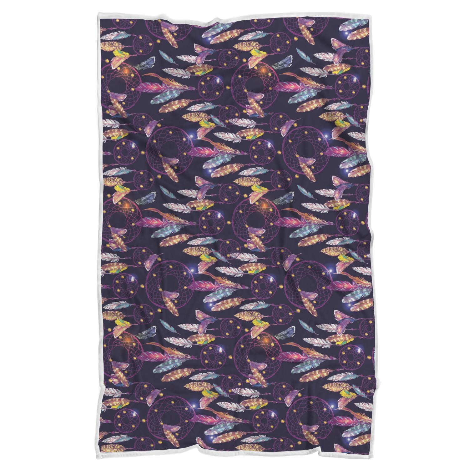 Feather Dream Catcher Vintage Pattern Print Throw Blanket-grizzshop