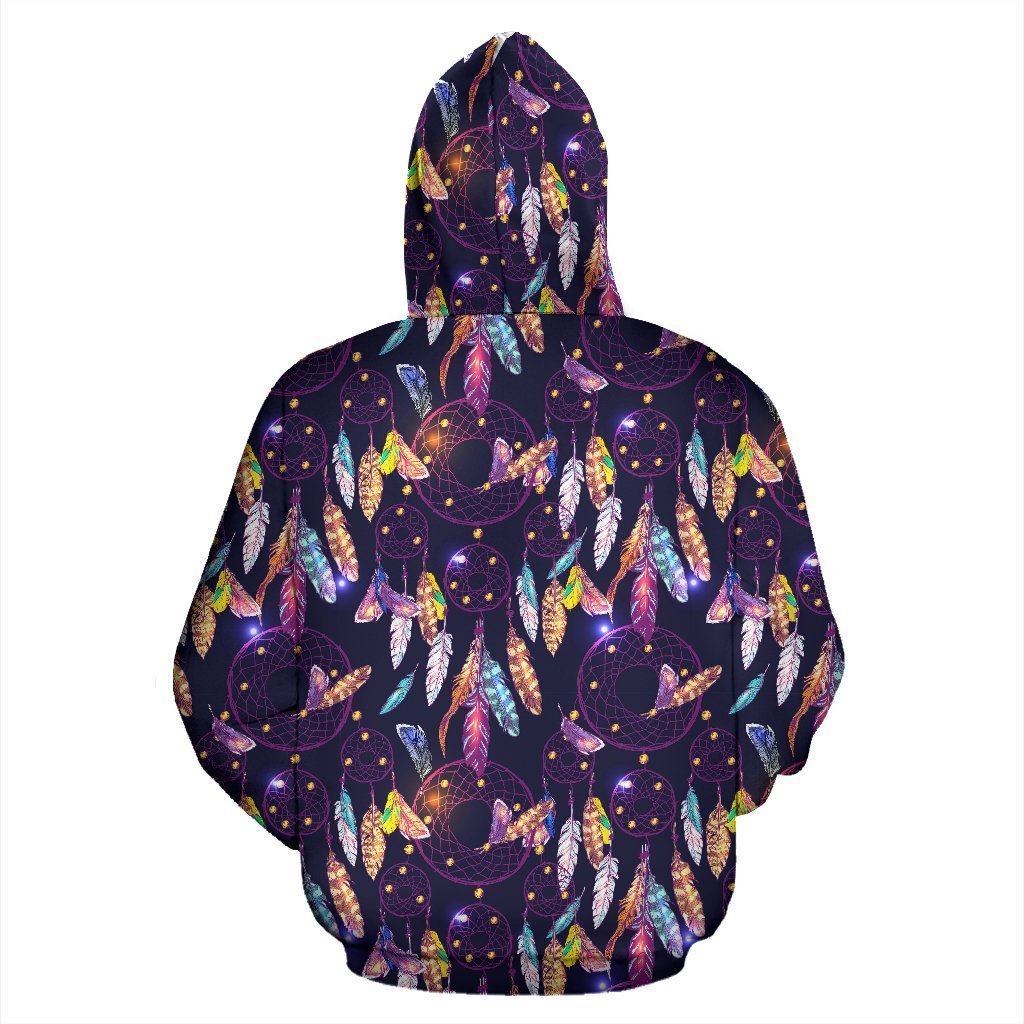 Feather Dream Catcher Vintage Pattern Print Women Men Pullover Hoodie-grizzshop