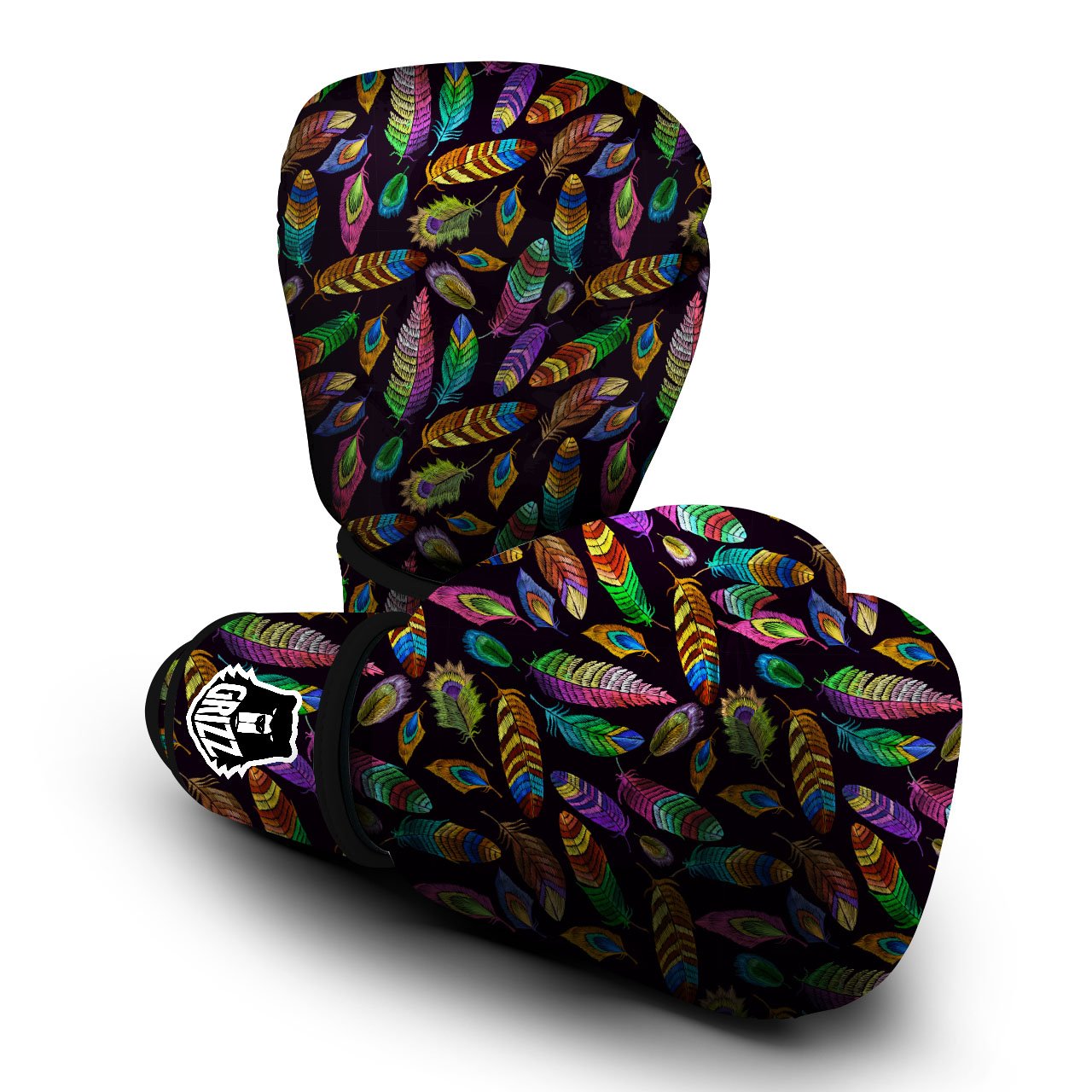 Feather Native Print Pattern Boxing Gloves-grizzshop