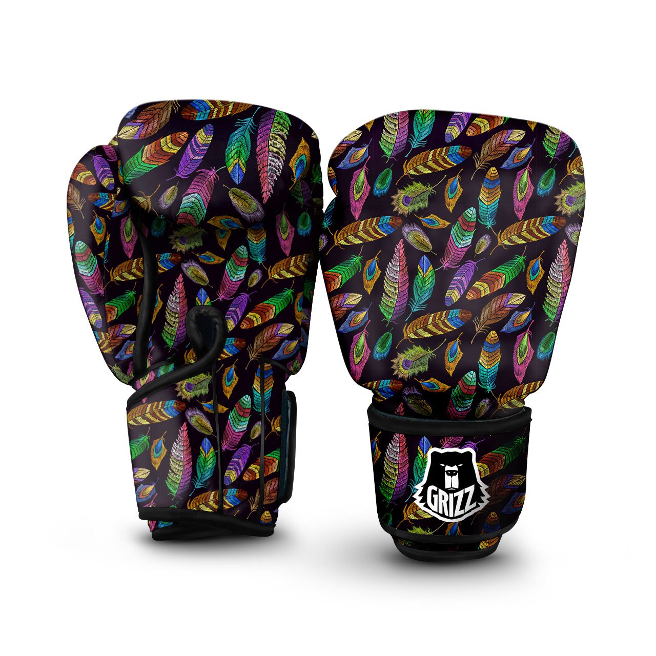Feather Native Print Pattern Boxing Gloves-grizzshop