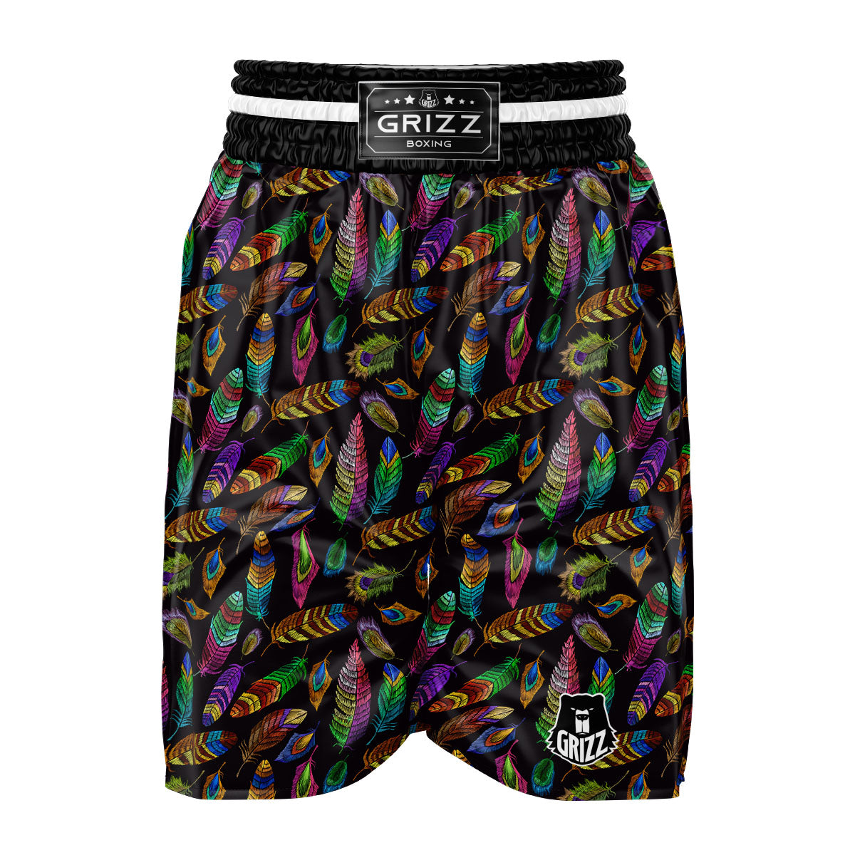 Feather Native Print Pattern Boxing Shorts-grizzshop