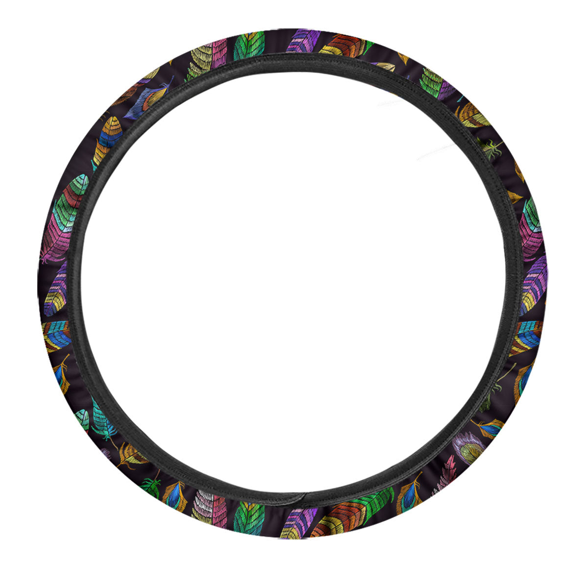 Feather Native Print Pattern Car Steering Wheel Cover-grizzshop
