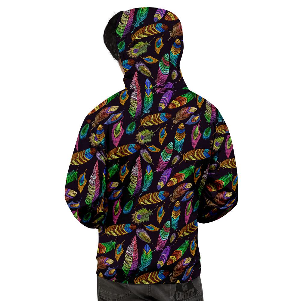 Feather Native Print Pattern Men's Hoodie-grizzshop