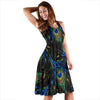 Feather Peacock Pattern Print Dress-grizzshop