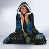 Feather Peacock Pattern Print Hooded Blanket-grizzshop