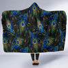 Feather Peacock Pattern Print Hooded Blanket-grizzshop