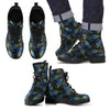 Feather Peacock Pattern Print Men Women Leather Boots-grizzshop