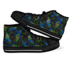 Feather Peacock Pattern Print Men Women's High Top Shoes-grizzshop