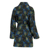 Feather Peacock Pattern Print Women Long Robe-grizzshop