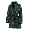 Feather Peacock Pattern Print Women Long Robe-grizzshop