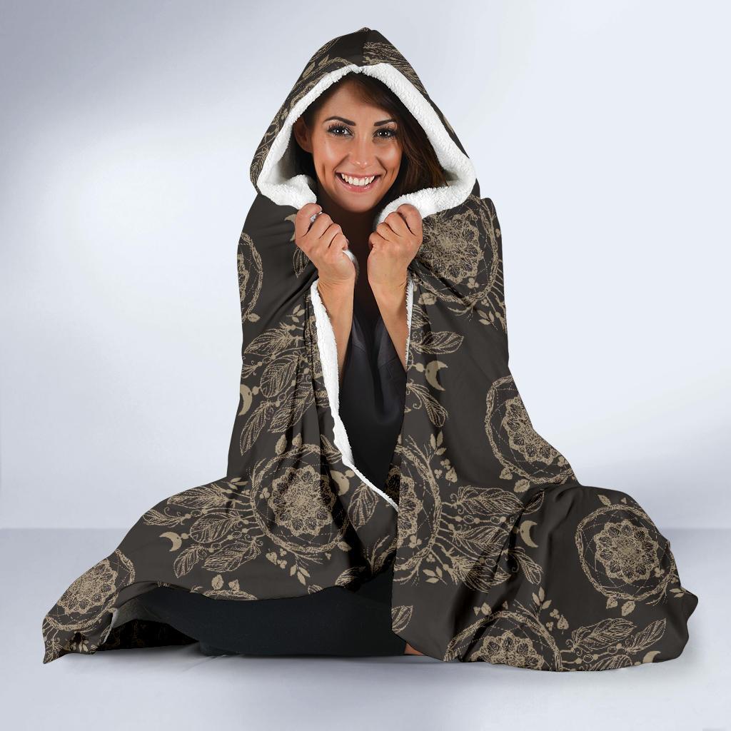 Feather Vintage Dream Catcher Hooded Blanket-grizzshop