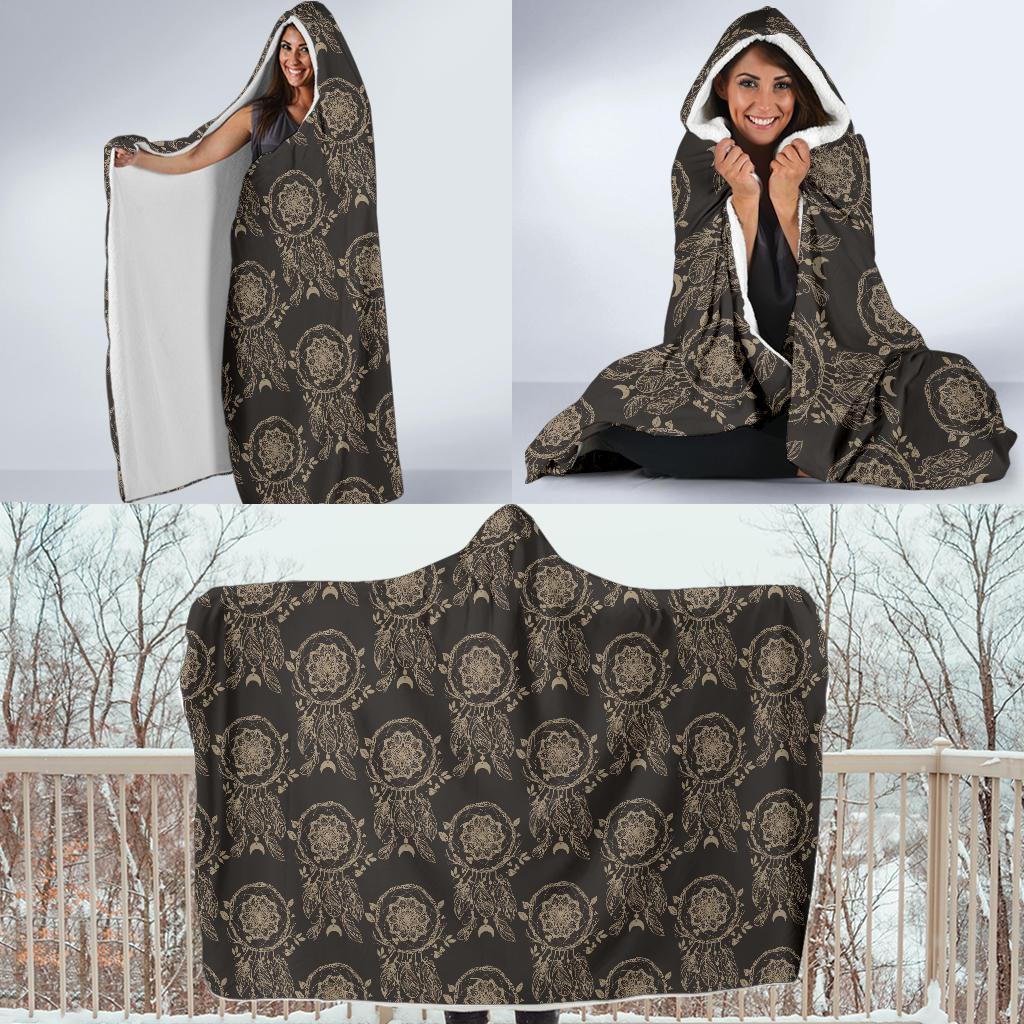 Feather Vintage Dream Catcher Hooded Blanket-grizzshop