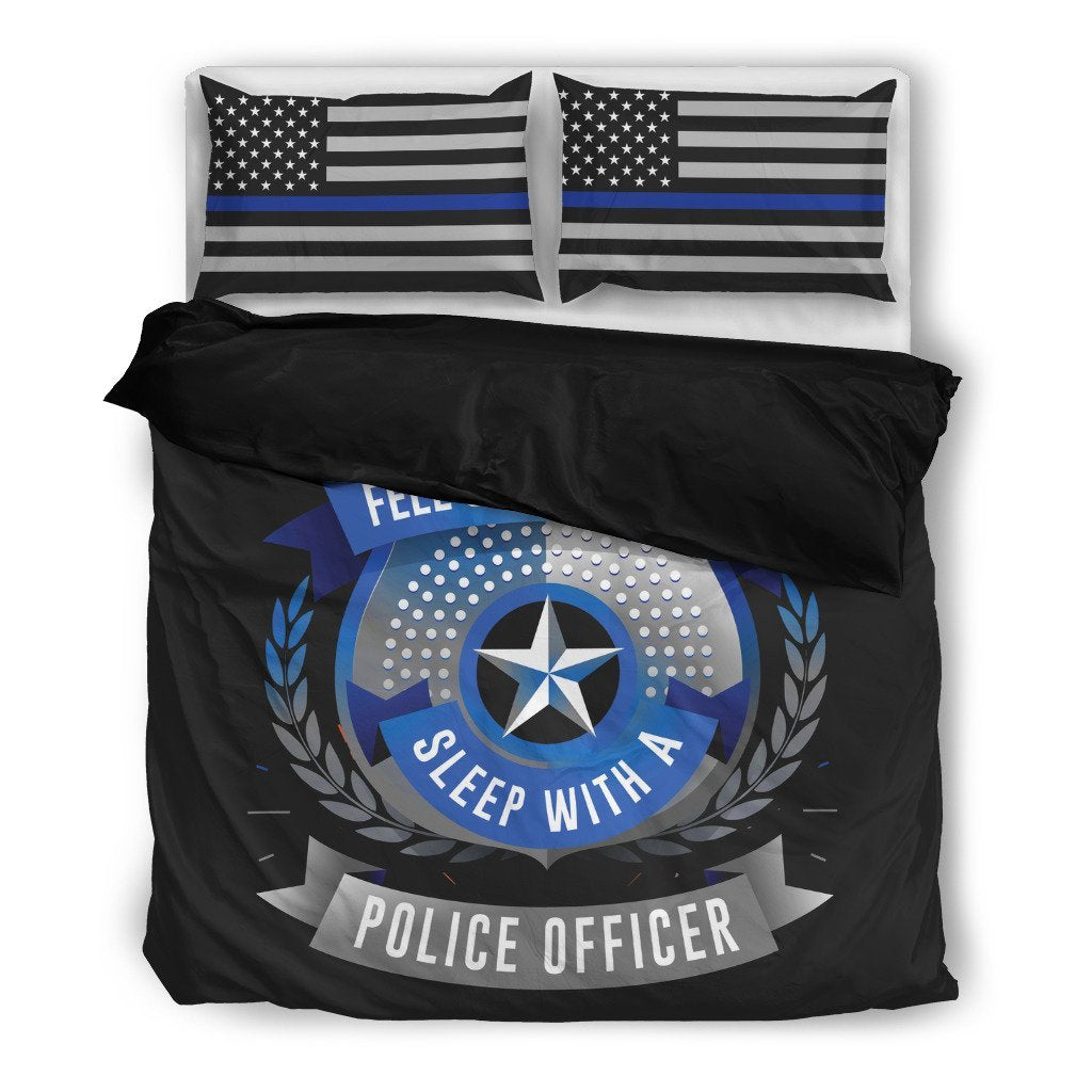 Feel Safe At Night Sleep with a Police Officer Pillow & Duvet Covers Bedding Set-grizzshop