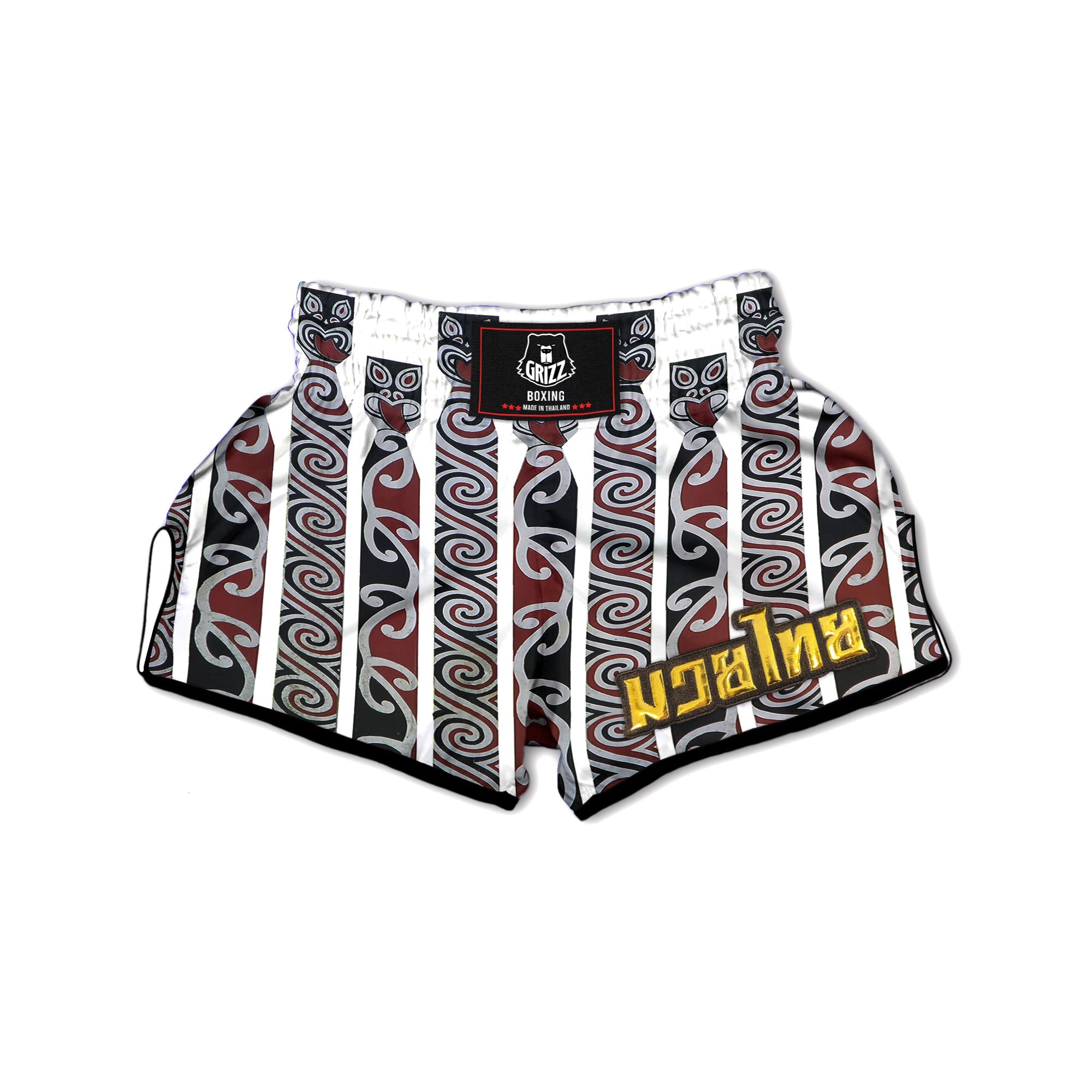 Fence Maori Print Muay Thai Boxing Shorts-grizzshop