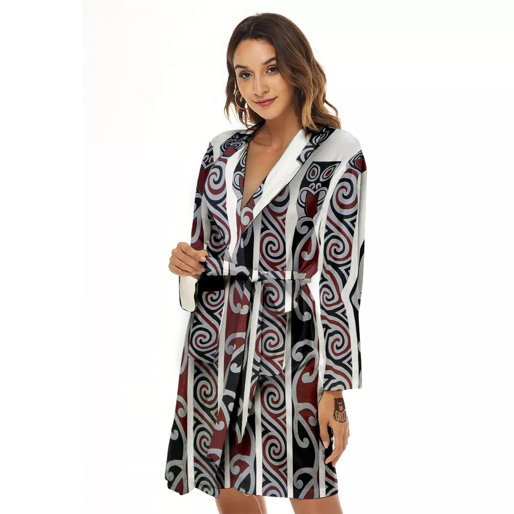 Fence Maori Print Women's Robe-grizzshop
