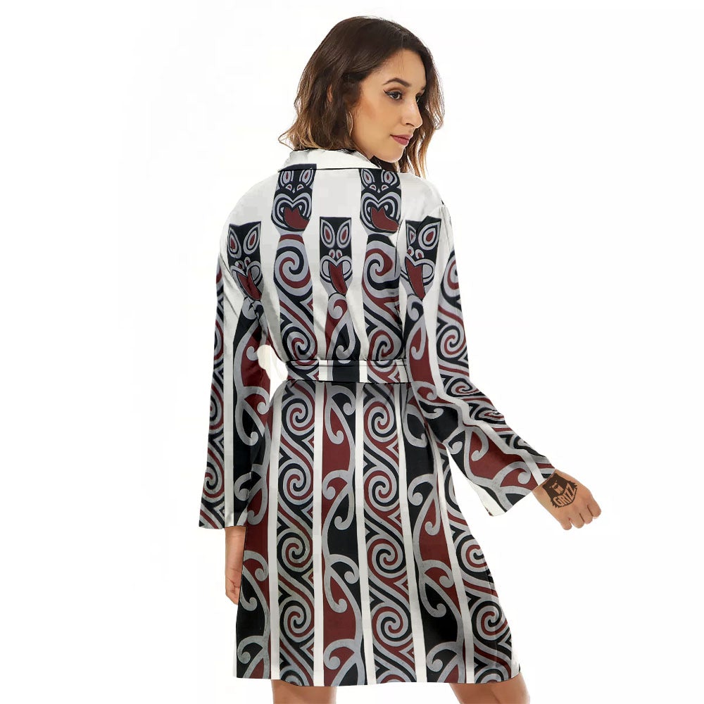 Fence Maori Print Women's Robe-grizzshop
