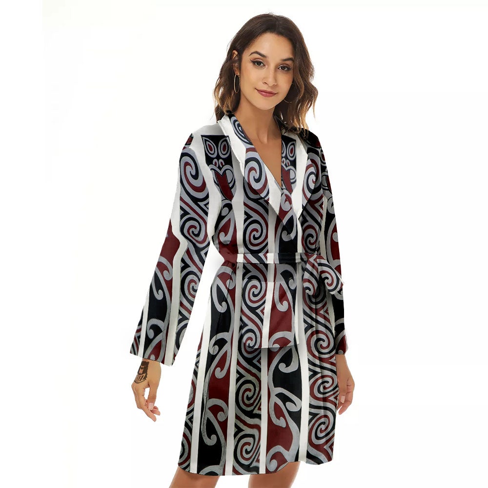 Fence Maori Print Women's Robe-grizzshop