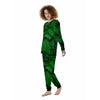 Fern Leaf Green Print Women's Pajamas-grizzshop
