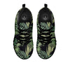 Fern Leaf Tropical Print Pattern Black Sneaker-grizzshop