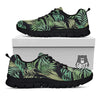 Fern Leaf Tropical Print Pattern Black Sneaker-grizzshop