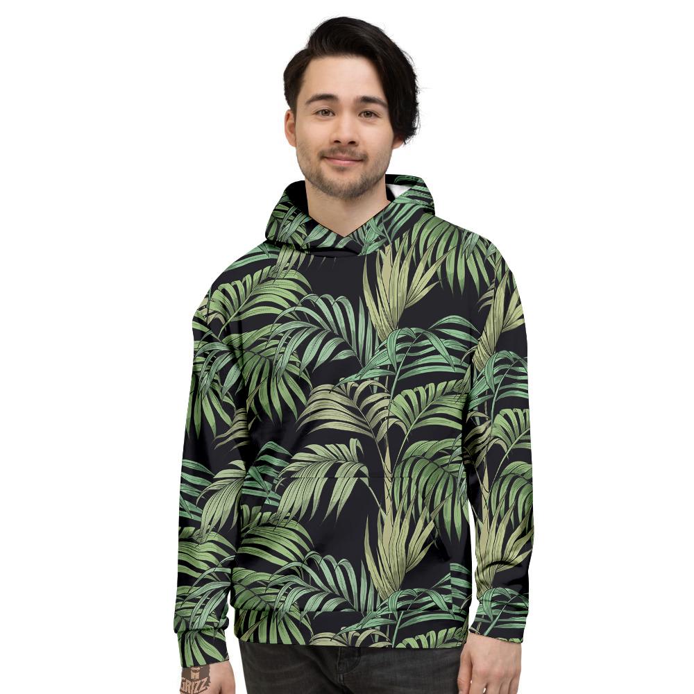 Fern Leaf Tropical Print Pattern Men's Hoodie-grizzshop