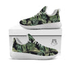 Fern Leaf Tropical Print Pattern White Athletic Shoes-grizzshop