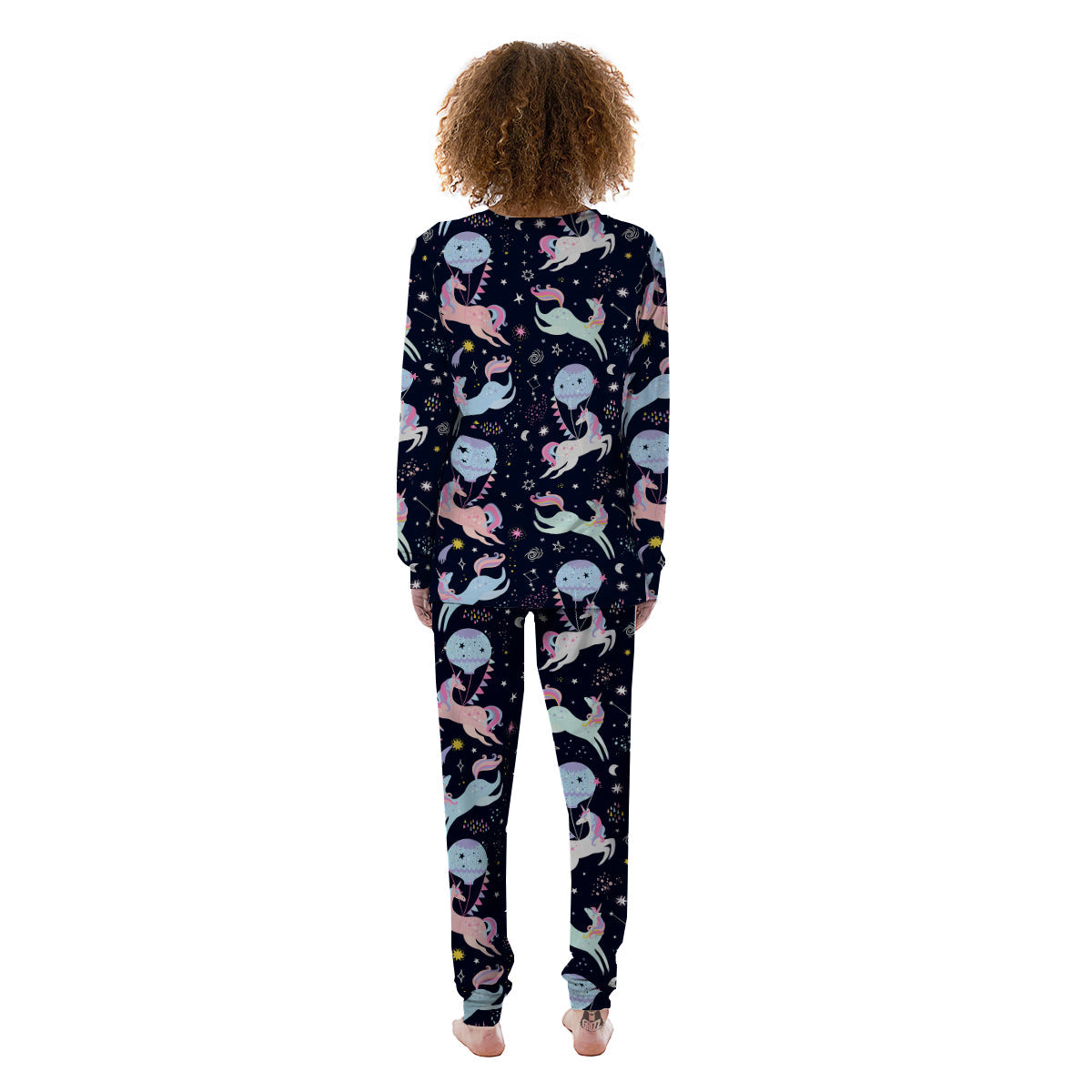 Festival Unicorn Night Print Pattern Women's Pajamas-grizzshop