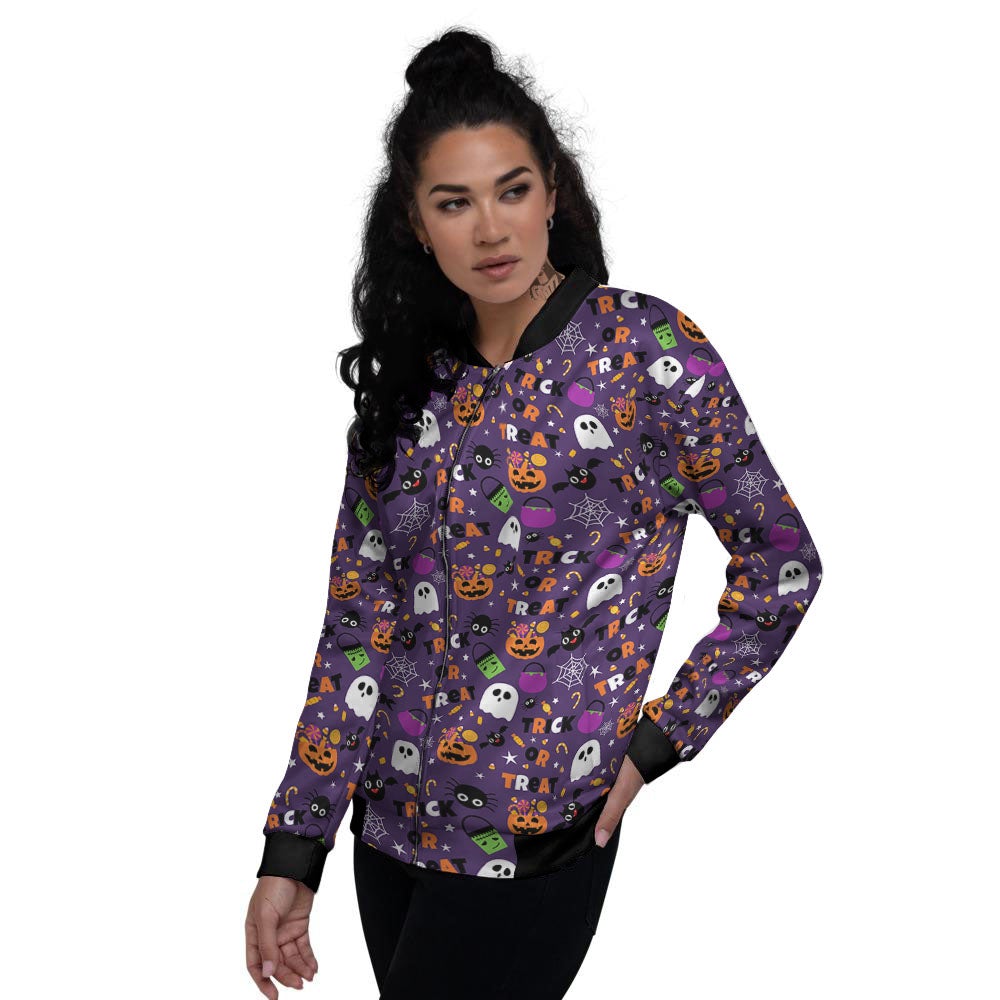 Festival Halloween Print Pattern Women's Bomber Jacket-grizzshop