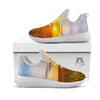 Field Sunrise Print White Athletic Shoes-grizzshop