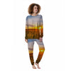 Field Sunrise Print Women's Pajamas-grizzshop