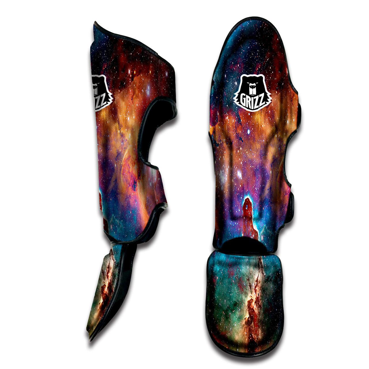 Fiery Universe Nebula Galaxy Space Print Muay Thai Shin Guards-grizzshop