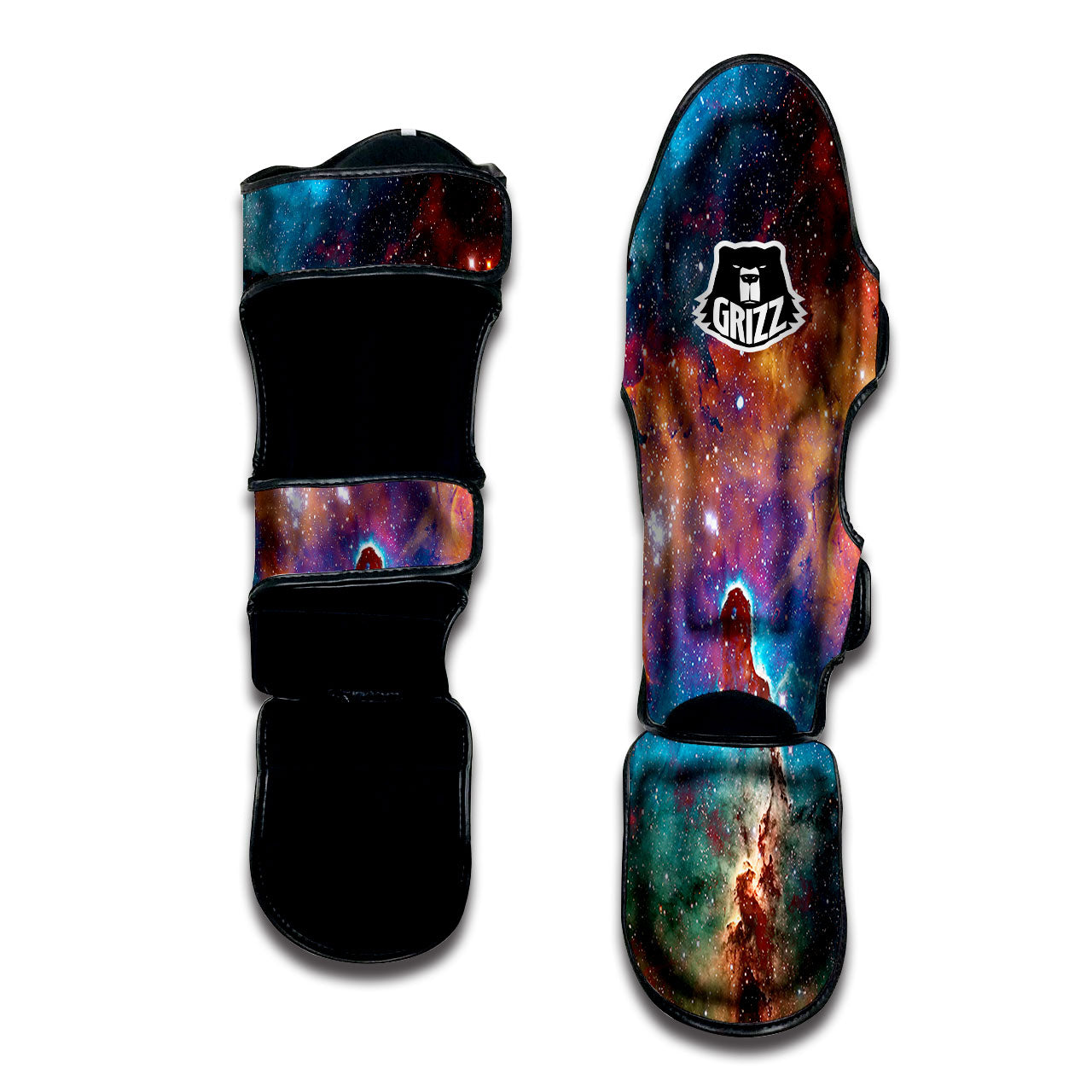 Fiery Universe Nebula Galaxy Space Print Muay Thai Shin Guards-grizzshop