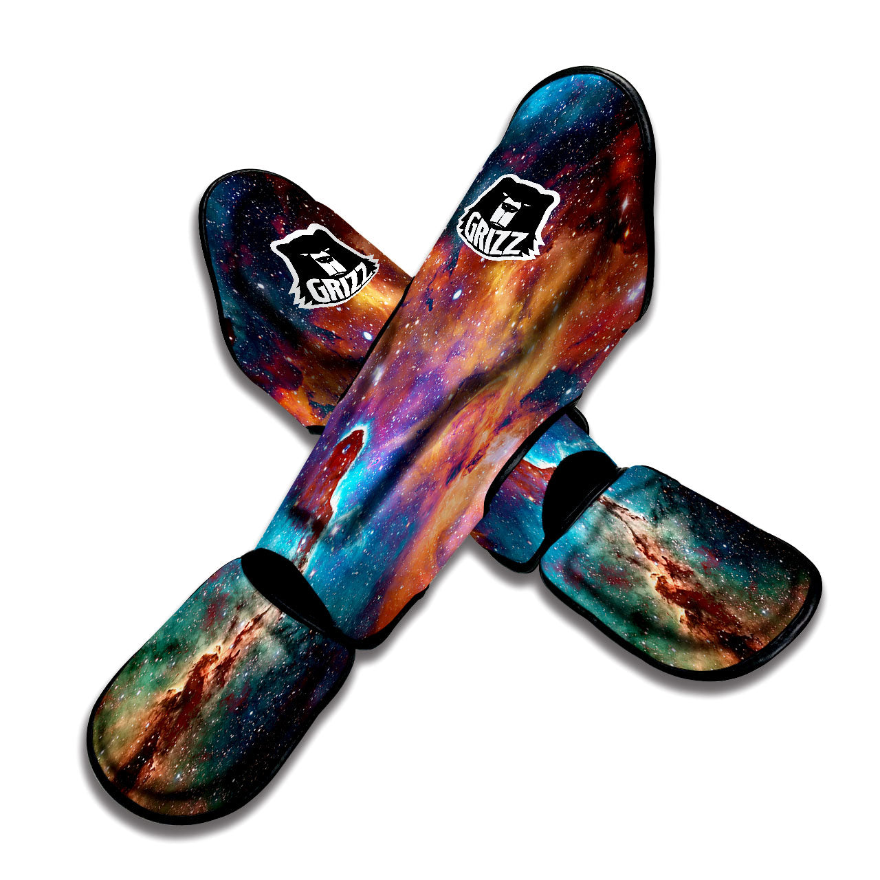 Fiery Universe Nebula Galaxy Space Print Muay Thai Shin Guards-grizzshop