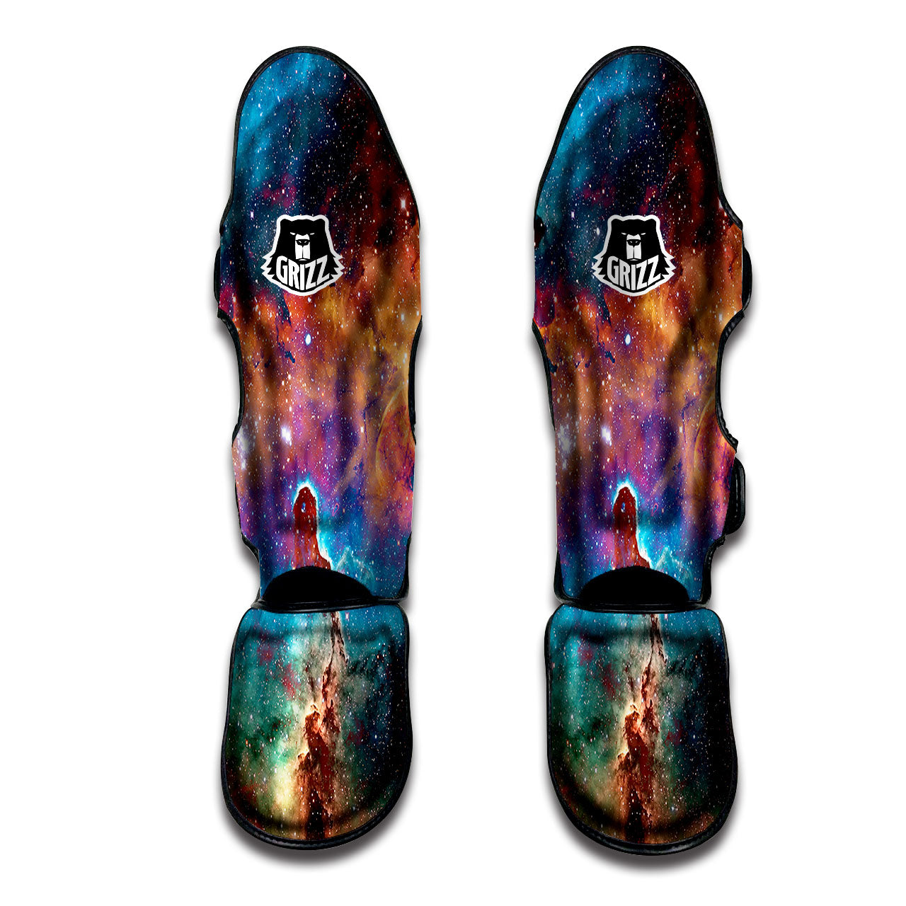 Fiery Universe Nebula Galaxy Space Print Muay Thai Shin Guards-grizzshop