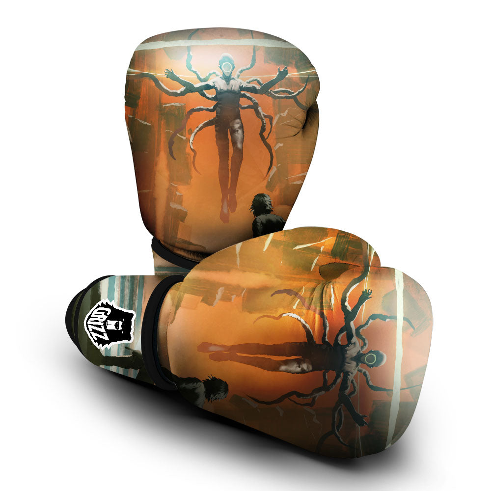 Fight With Alien Print Boxing Gloves-grizzshop