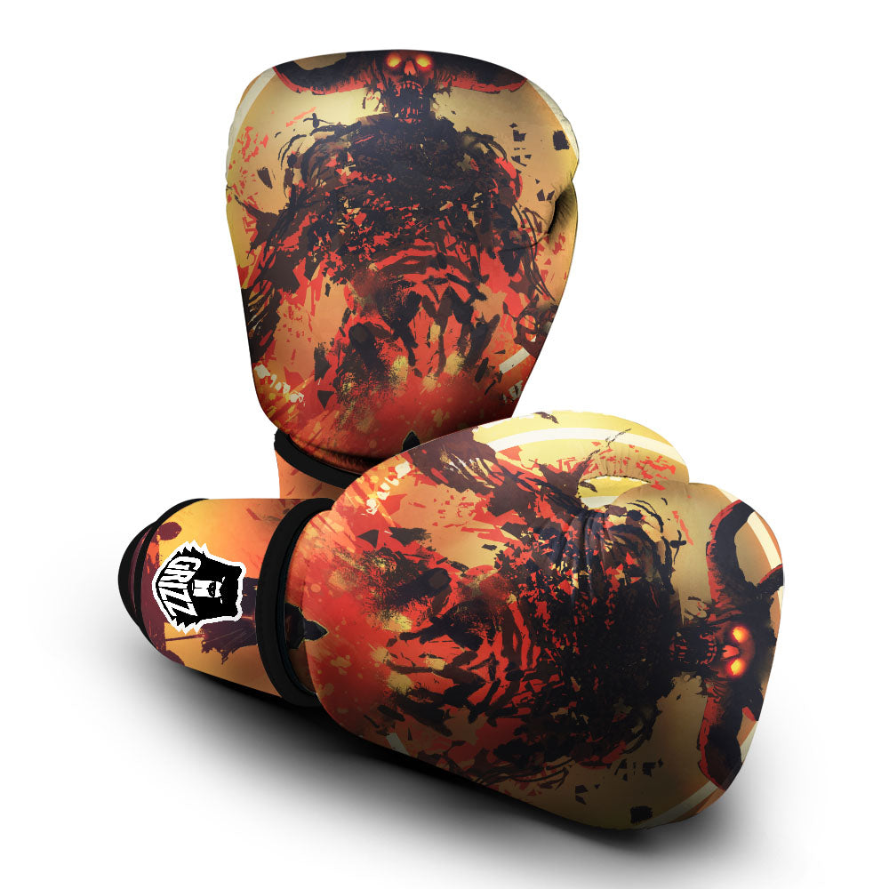 Fight With Demon Print Boxing Gloves-grizzshop
