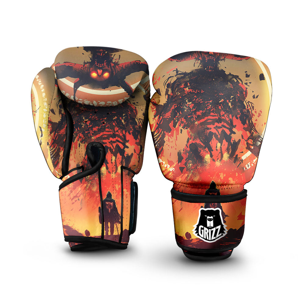 Fight With Demon Print Boxing Gloves-grizzshop