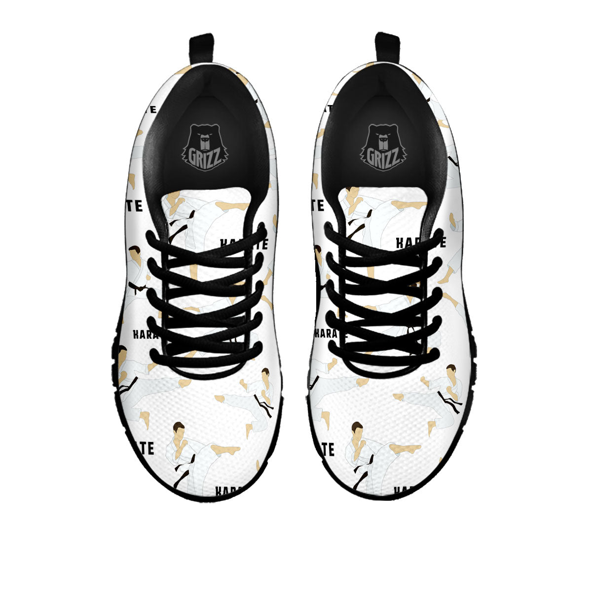 Fighter Karate Print Pattern Black Sneaker-grizzshop