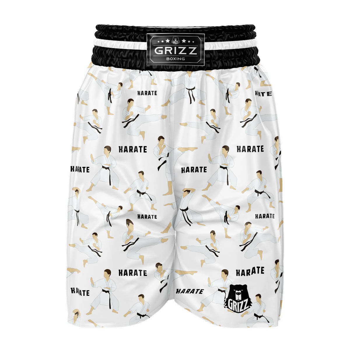 Fighter Karate Print Pattern Boxing Shorts-grizzshop