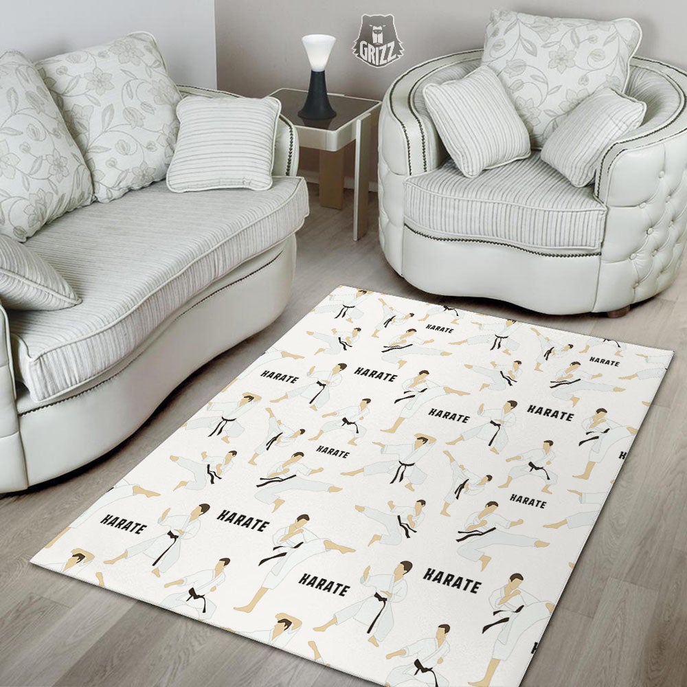 Fighter Karate Print Pattern Floor Mat-grizzshop