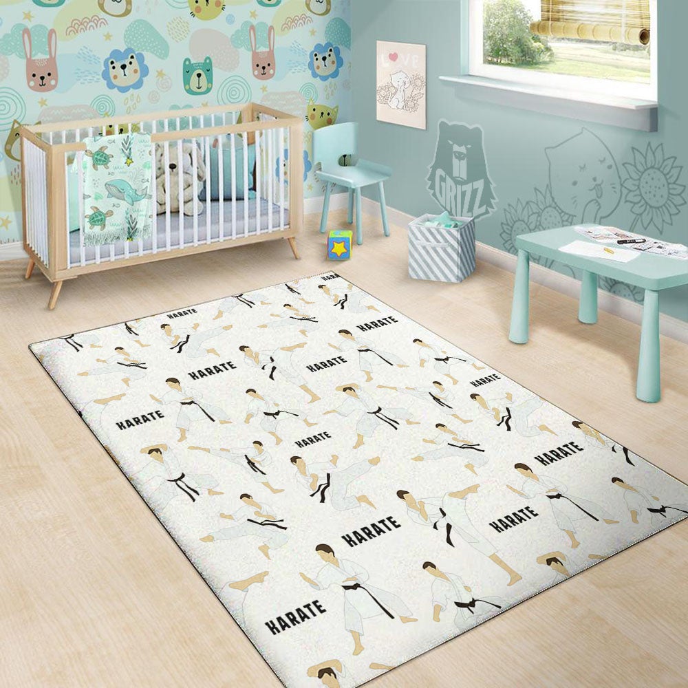 Fighter Karate Print Pattern Floor Mat-grizzshop
