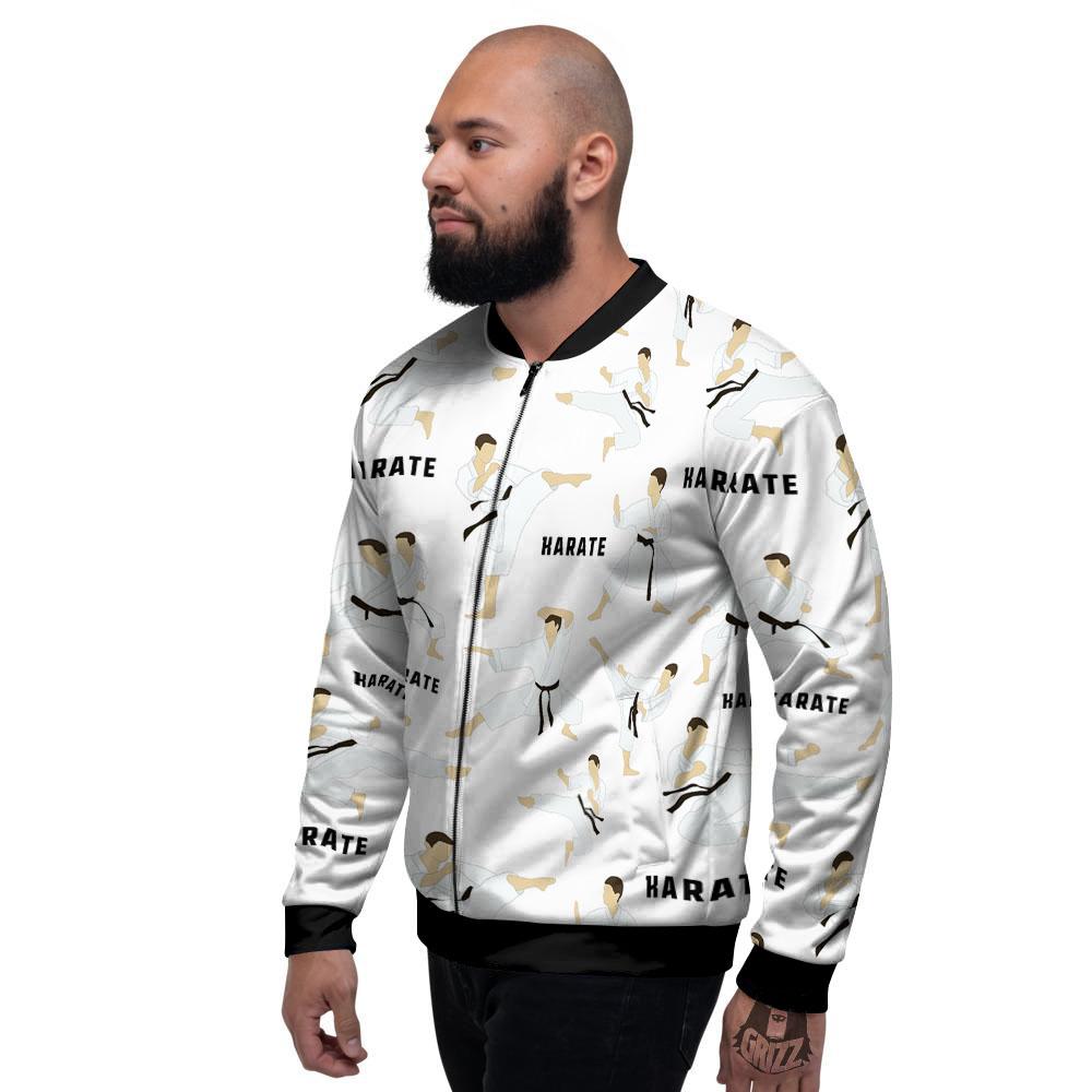 Fighter Karate Print Pattern Men's Bomber Jacket-grizzshop
