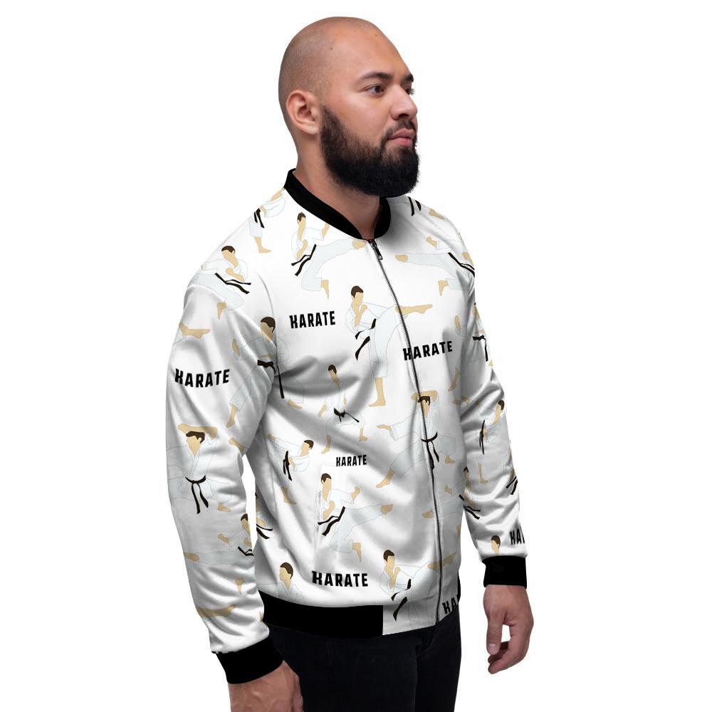 Fighter Karate Print Pattern Men's Bomber Jacket-grizzshop